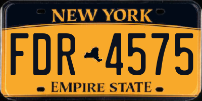 NY license plate FDR4575