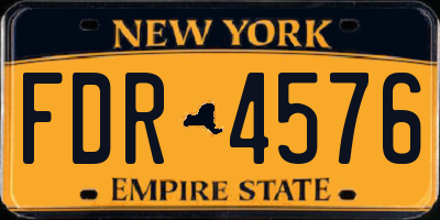 NY license plate FDR4576