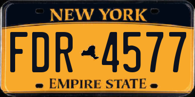 NY license plate FDR4577