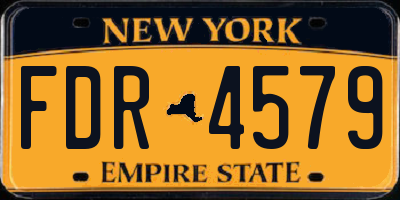 NY license plate FDR4579
