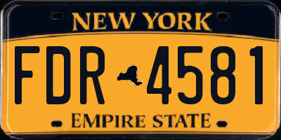 NY license plate FDR4581