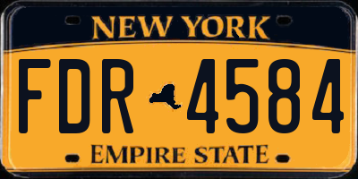 NY license plate FDR4584