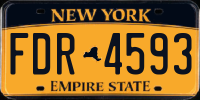 NY license plate FDR4593