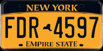 NY license plate FDR4597