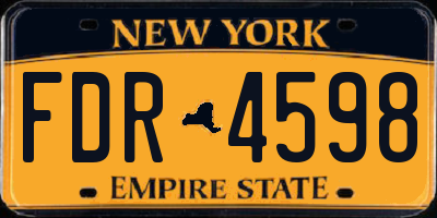 NY license plate FDR4598