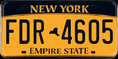 NY license plate FDR4605