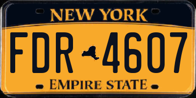 NY license plate FDR4607