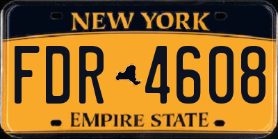 NY license plate FDR4608