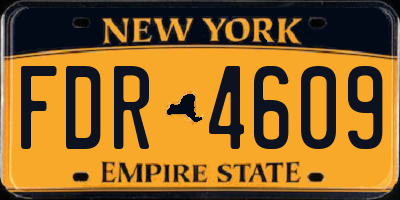 NY license plate FDR4609