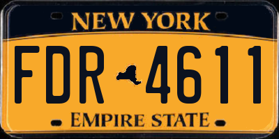 NY license plate FDR4611