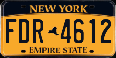 NY license plate FDR4612