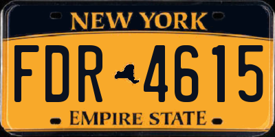 NY license plate FDR4615