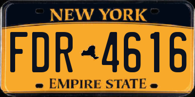NY license plate FDR4616
