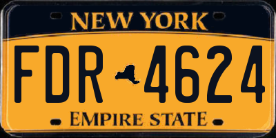NY license plate FDR4624