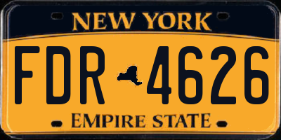 NY license plate FDR4626