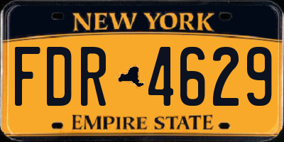 NY license plate FDR4629