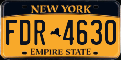 NY license plate FDR4630
