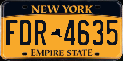 NY license plate FDR4635