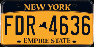 NY license plate FDR4636