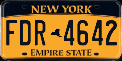 NY license plate FDR4642