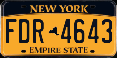 NY license plate FDR4643