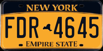 NY license plate FDR4645
