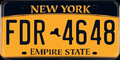 NY license plate FDR4648