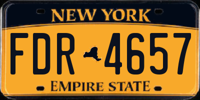 NY license plate FDR4657