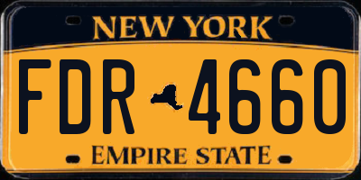 NY license plate FDR4660