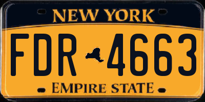 NY license plate FDR4663