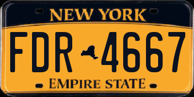 NY license plate FDR4667