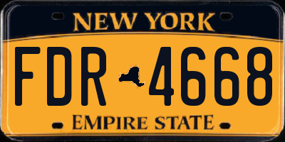 NY license plate FDR4668