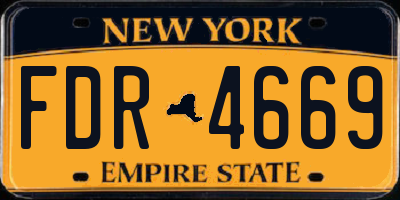NY license plate FDR4669