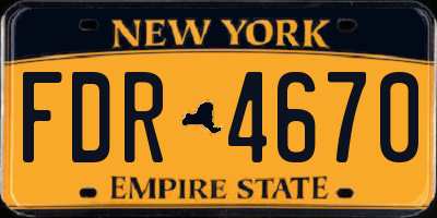 NY license plate FDR4670
