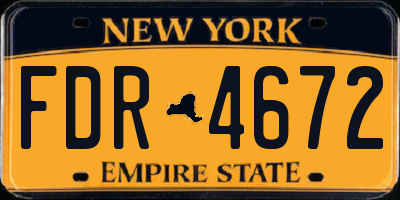NY license plate FDR4672