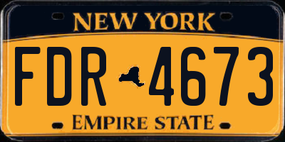 NY license plate FDR4673