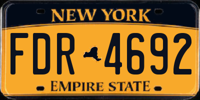 NY license plate FDR4692