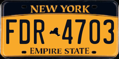 NY license plate FDR4703