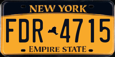 NY license plate FDR4715