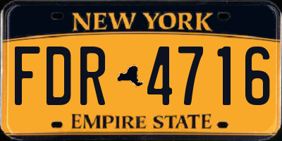 NY license plate FDR4716