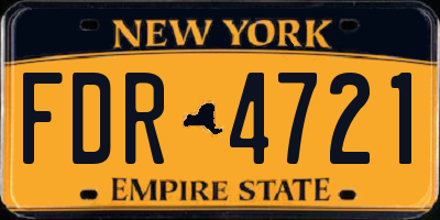 NY license plate FDR4721