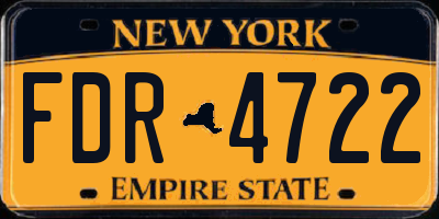 NY license plate FDR4722