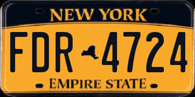 NY license plate FDR4724