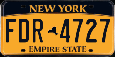 NY license plate FDR4727