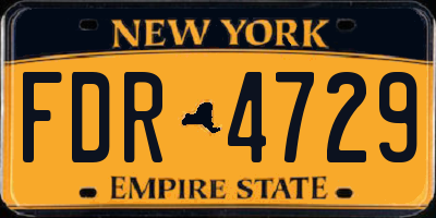 NY license plate FDR4729