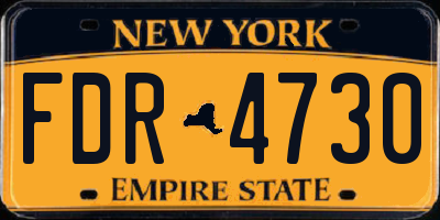 NY license plate FDR4730