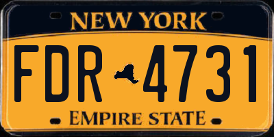NY license plate FDR4731
