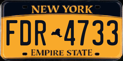 NY license plate FDR4733