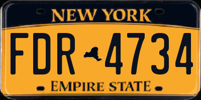 NY license plate FDR4734