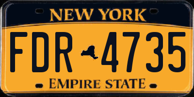 NY license plate FDR4735